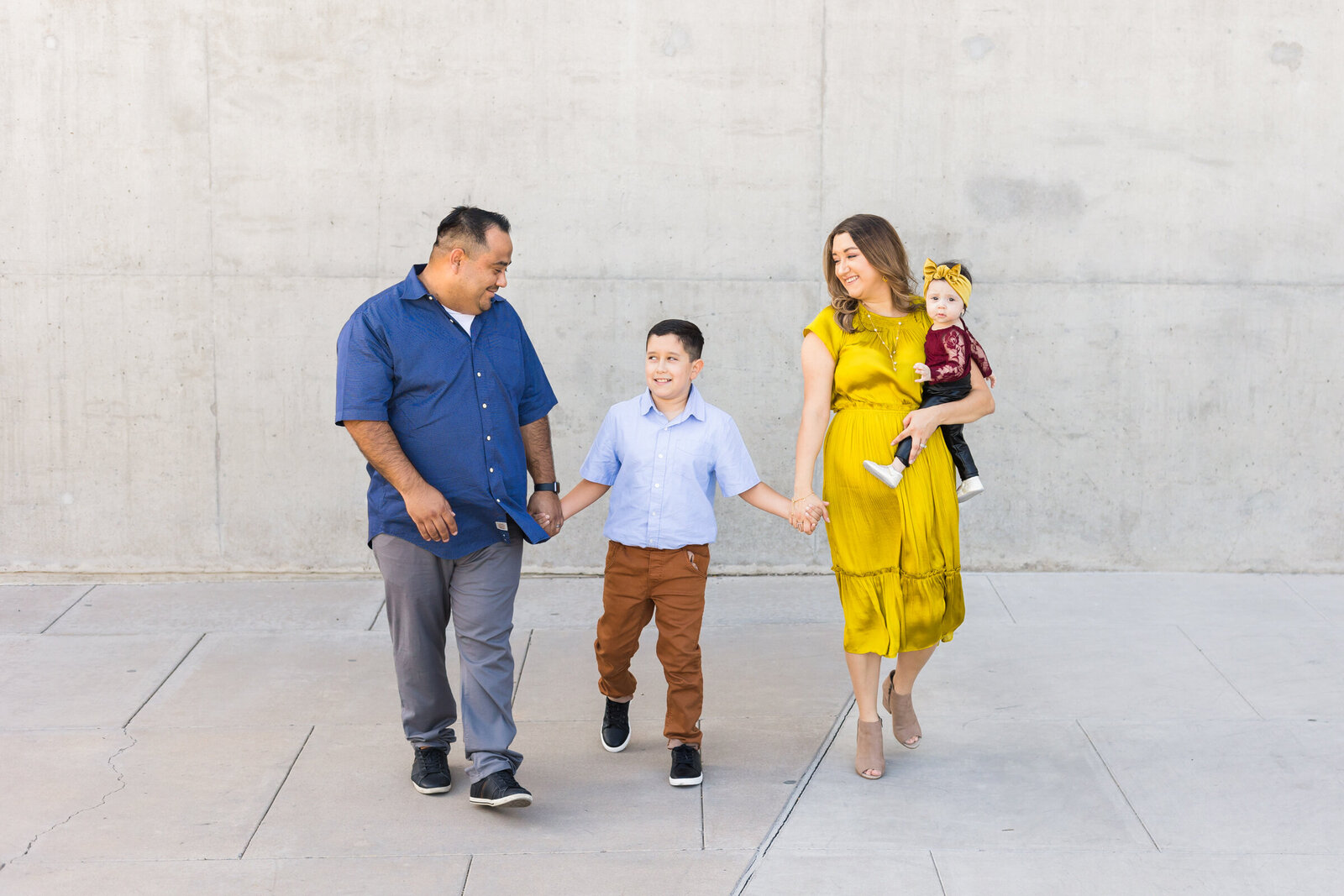 family walking together in downtown Phoenix