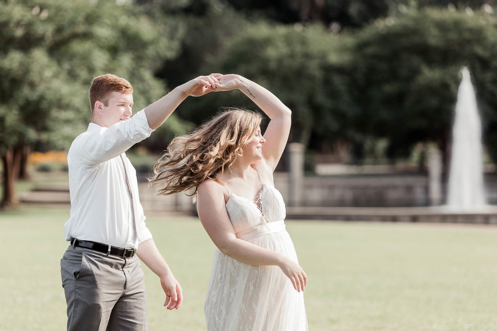 Bride and groom dance, Hampton Park, Charleston Wedding Photographer.