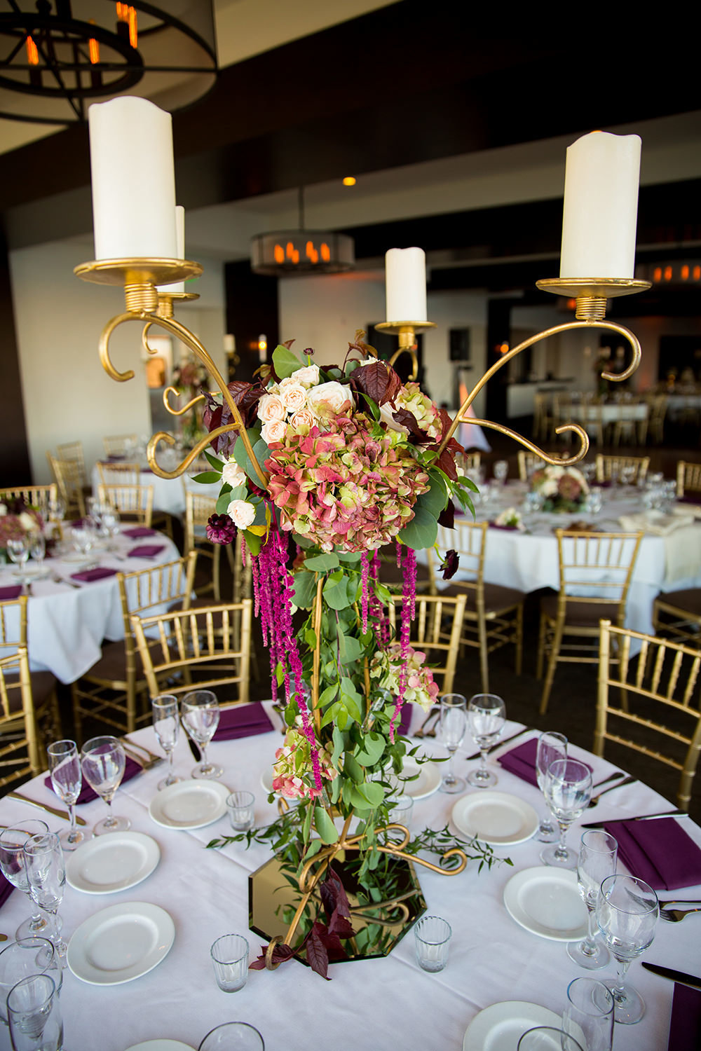 flowers at the reception space