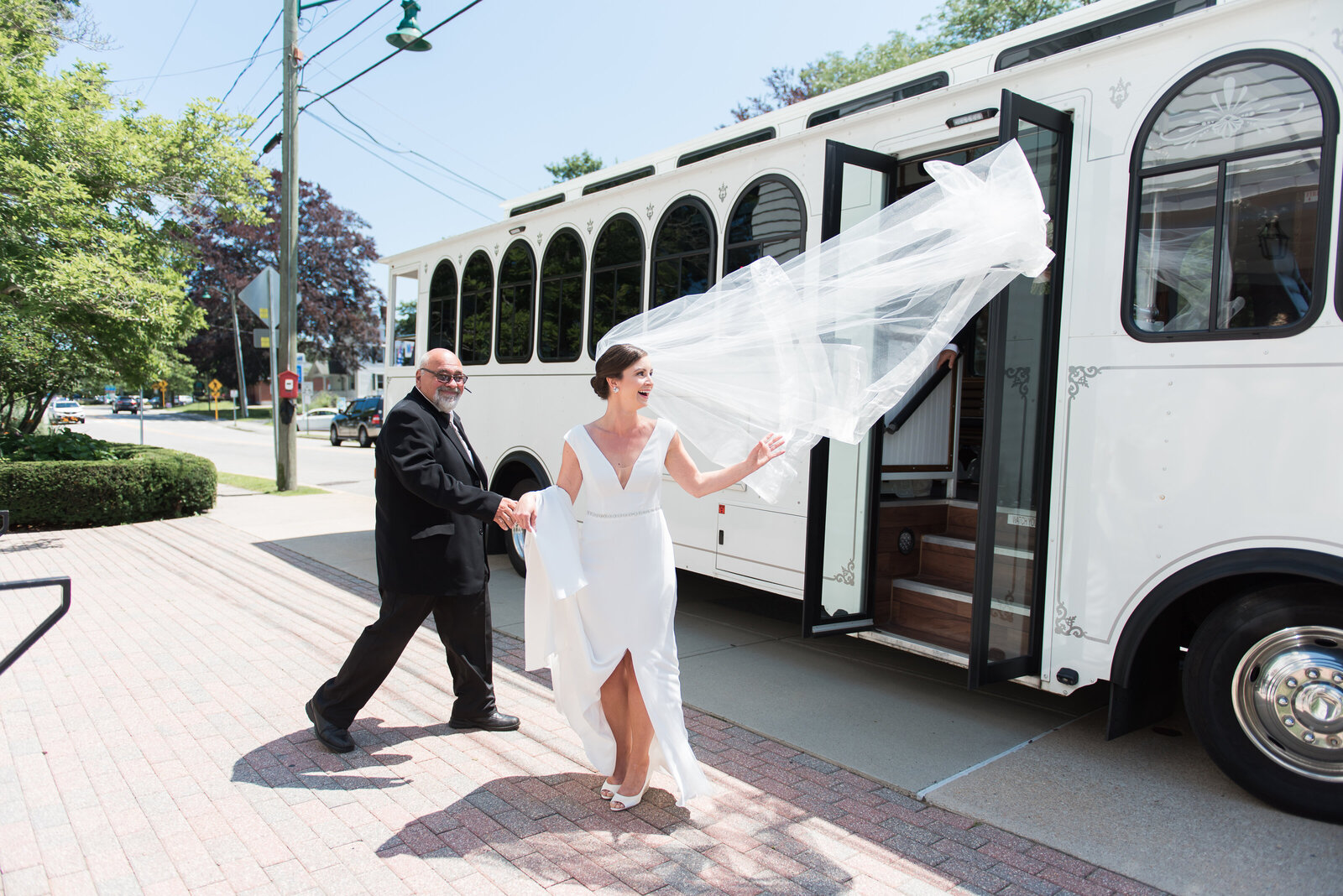 mystic connecticut wedding trolley