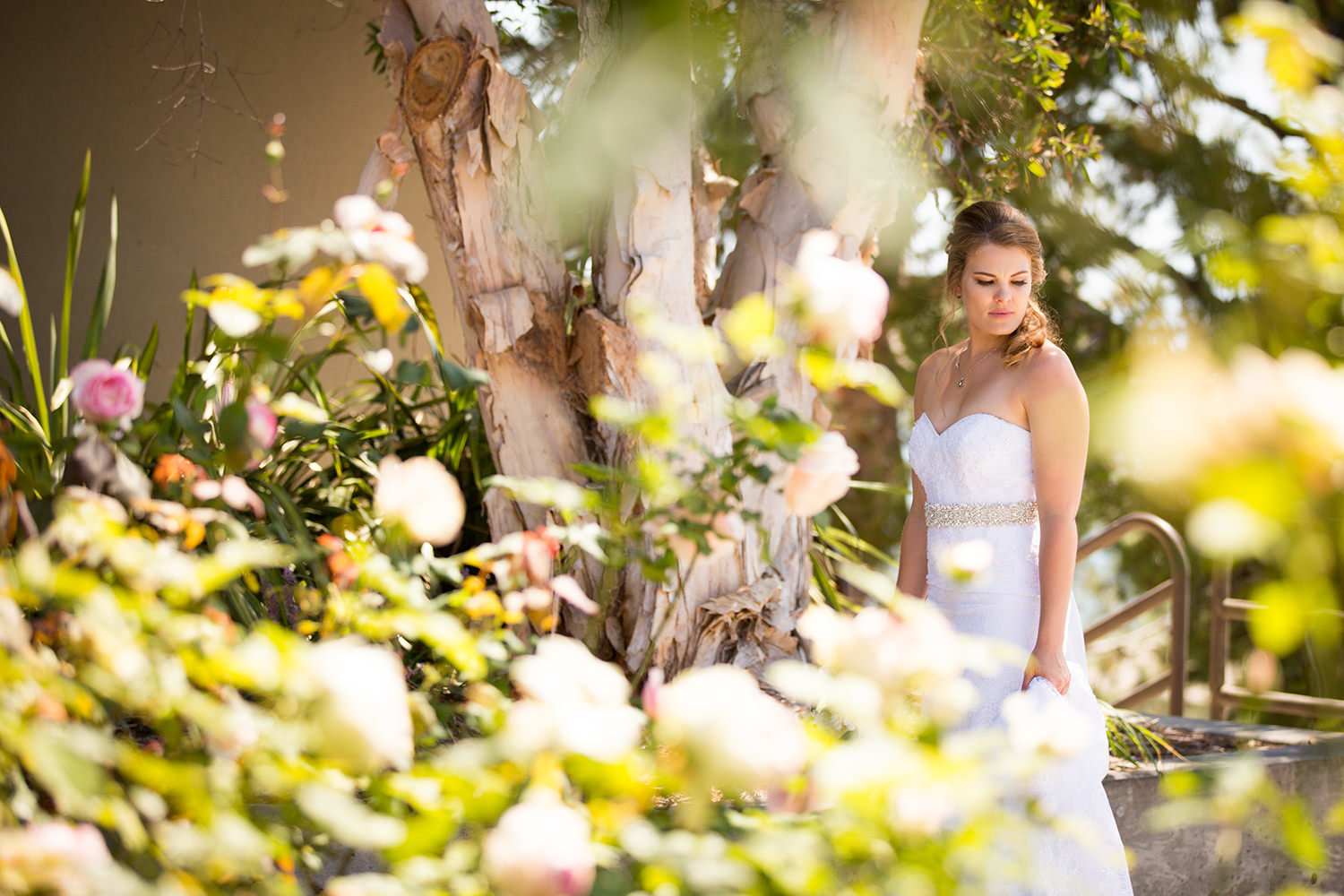 bride with roses at martin johnson house