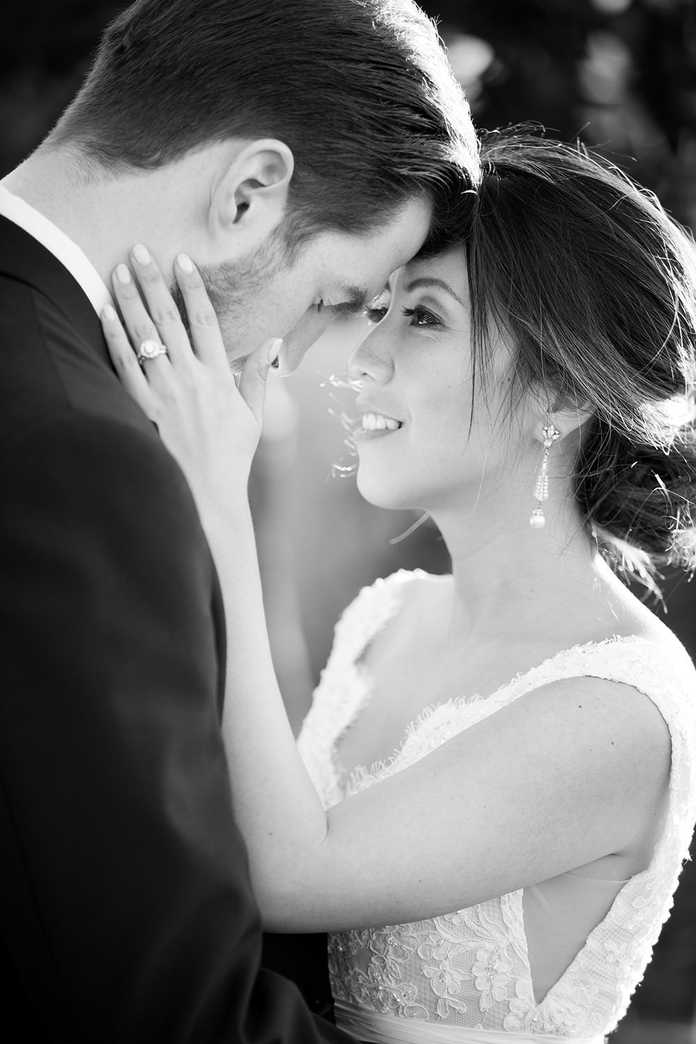 romantic black and white image of couple