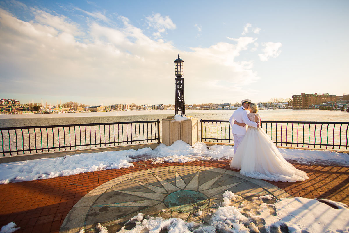 snowy wedding at the united states naval academy in annapolis md