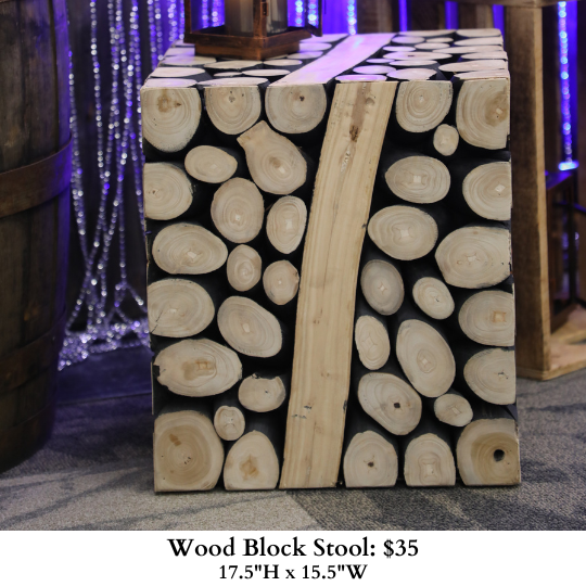 Wood Block Stool-994