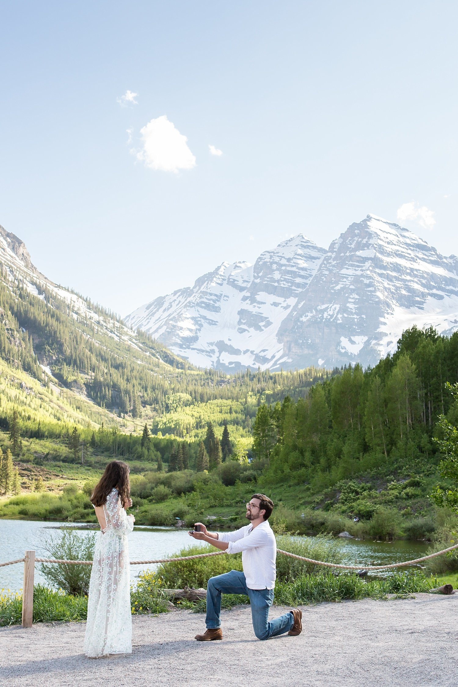 Colorado proposal photography at Maroon Bells in Aspen