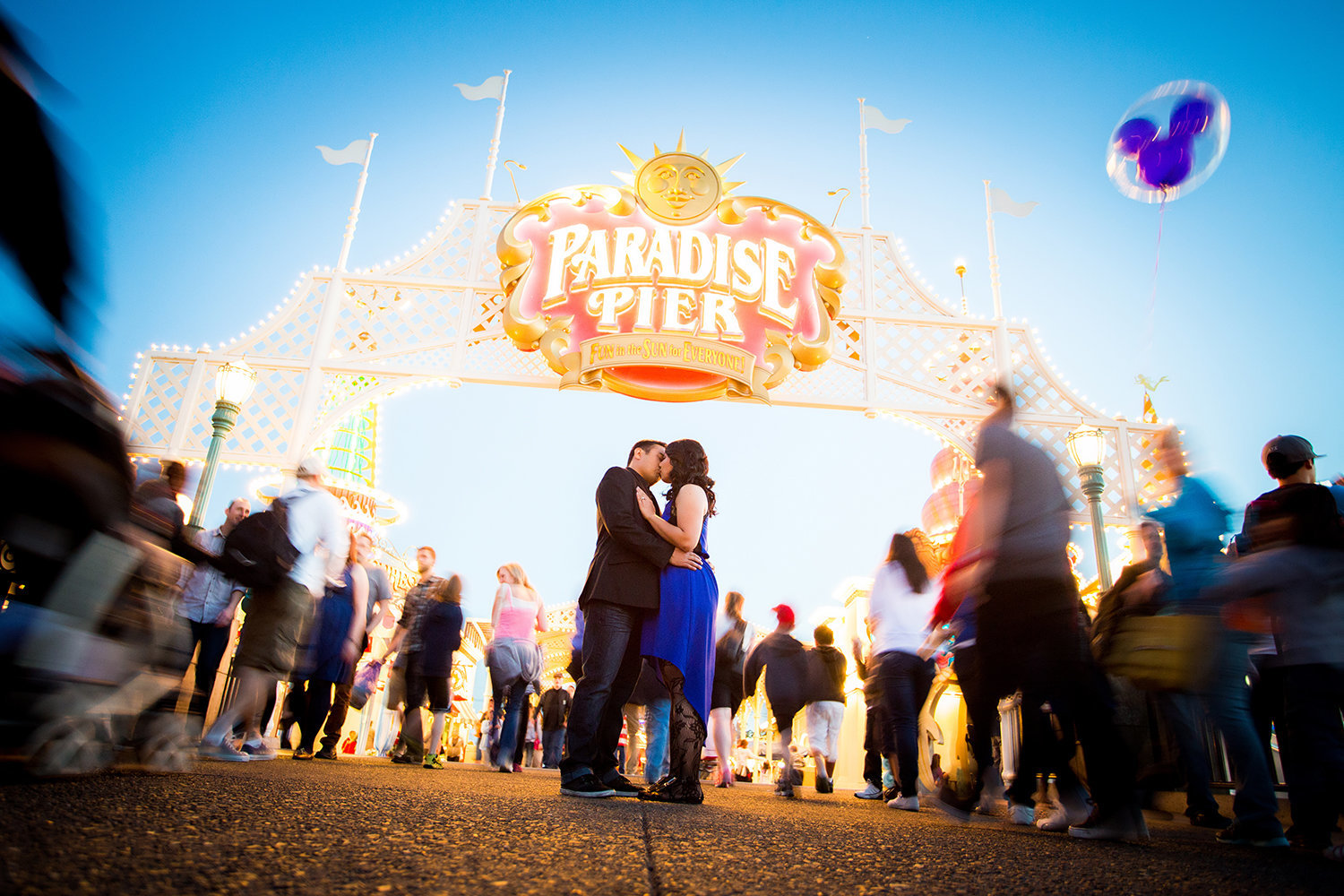 Disneyland engagement photos gorgeous kissing shot