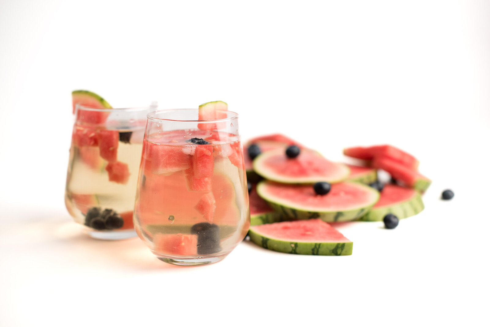 two glasses of watermelon sangria
