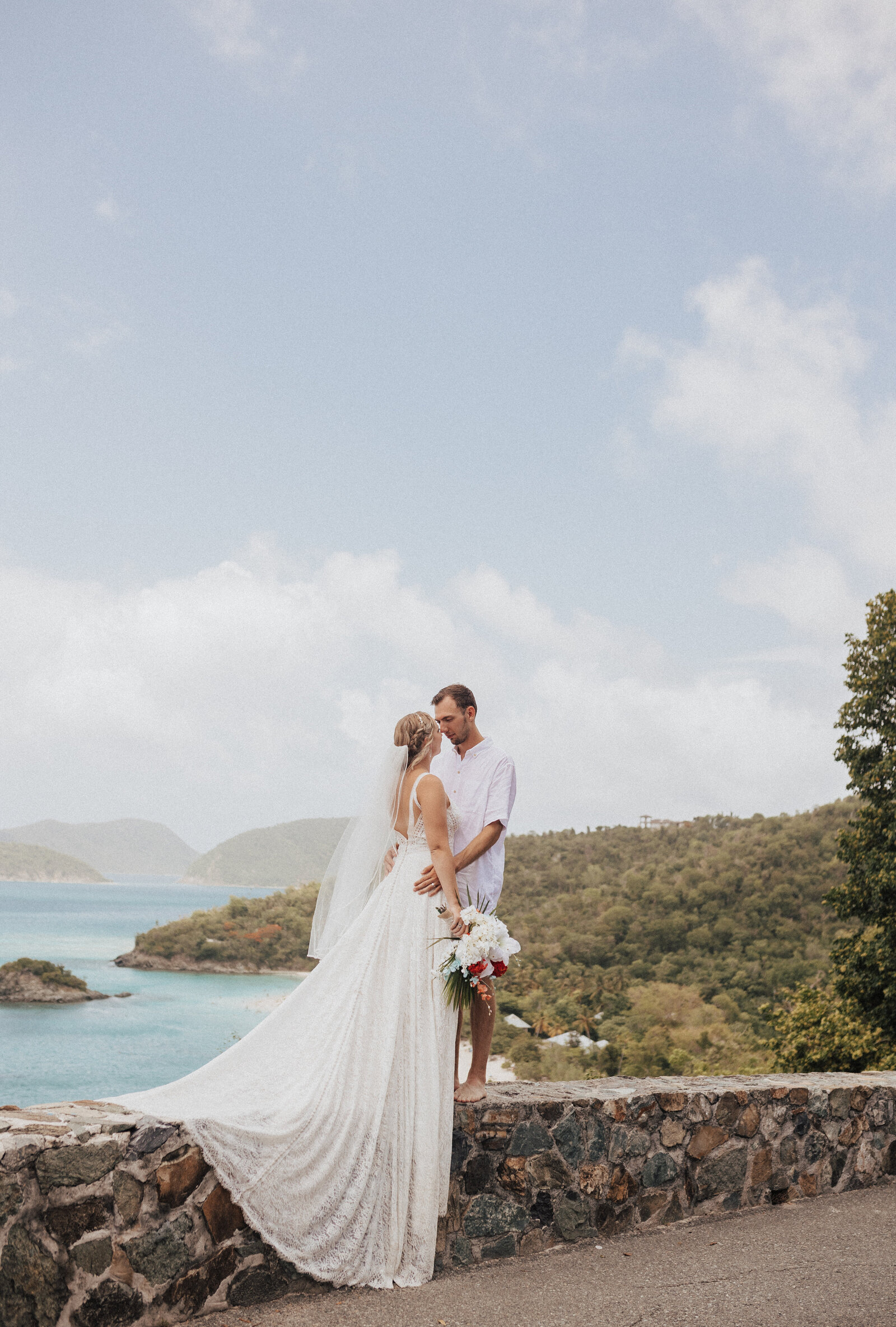 Intimate elopement on the beaches of St John surrounded by their closest family and friends