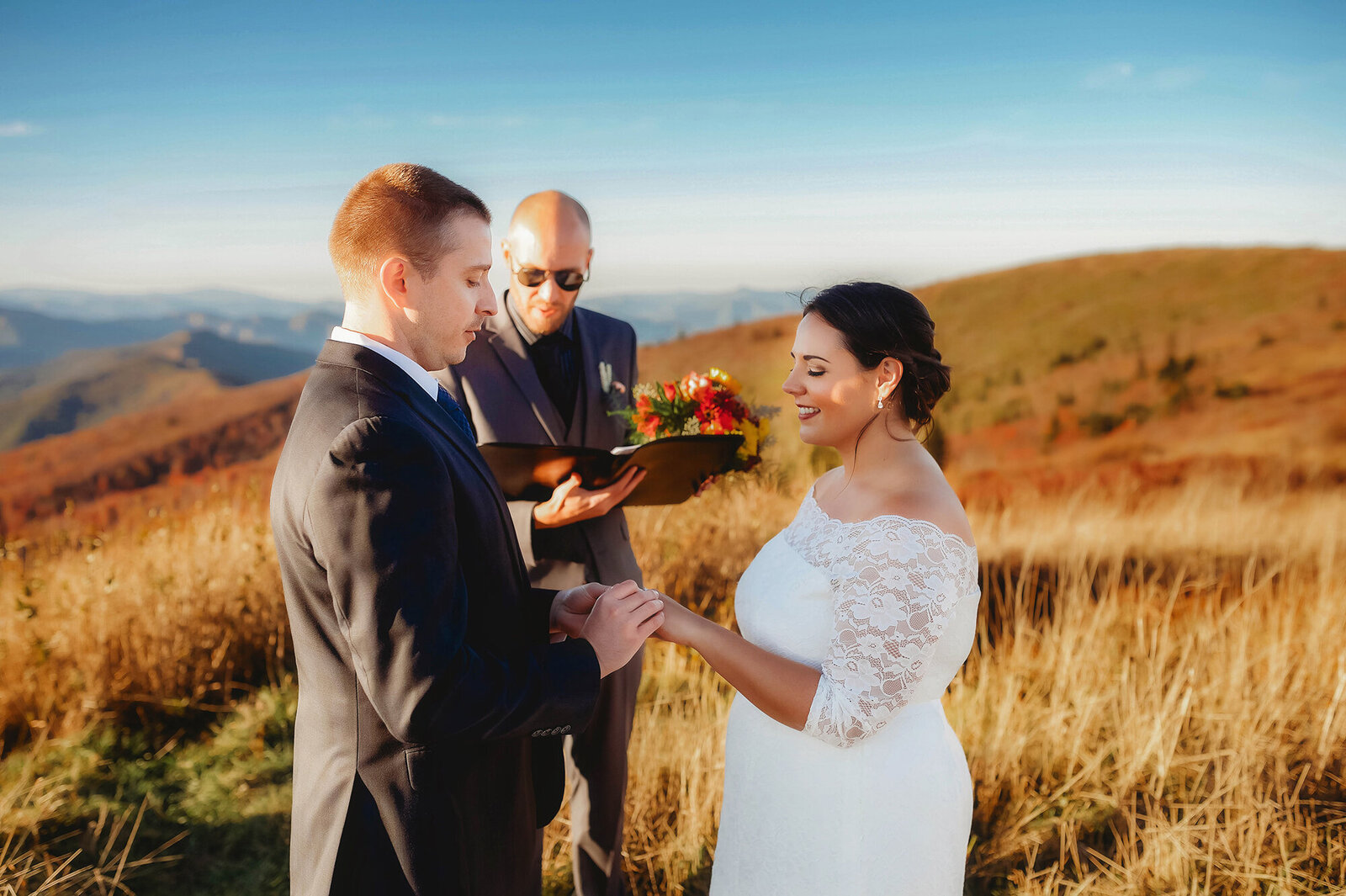 Elopement Ceremony at Black Balsam on the Blue Ridge Parkway outside of Asheville, NC.