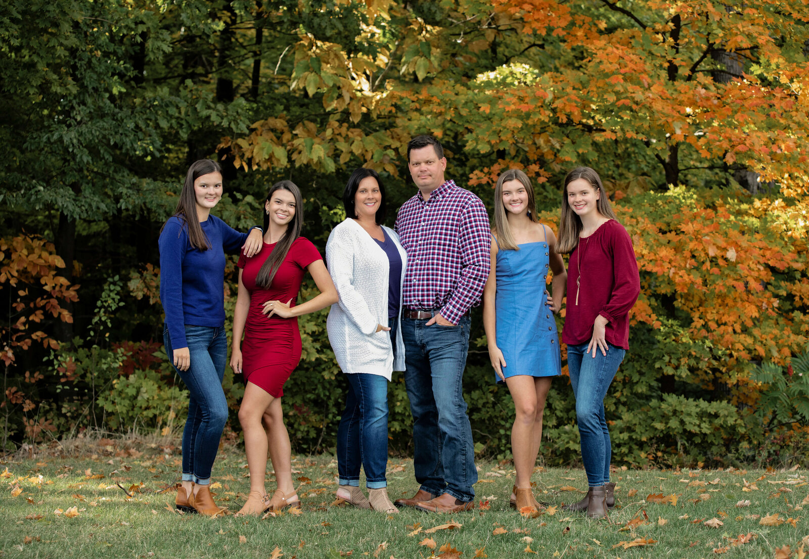 Family photo in the fall on Penn State Behrend Campus in Erie Pa