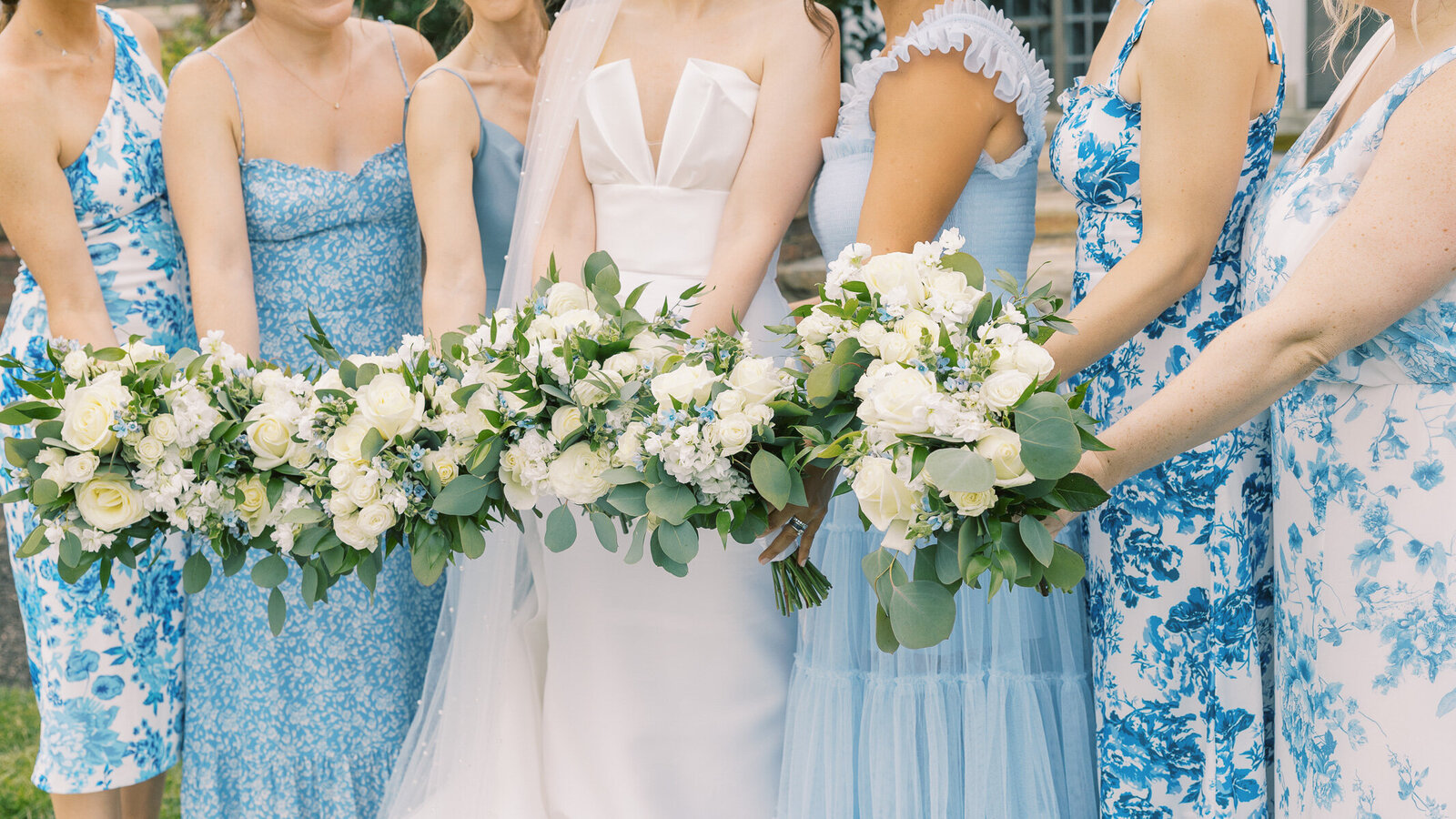 Wedding Party with blue dress