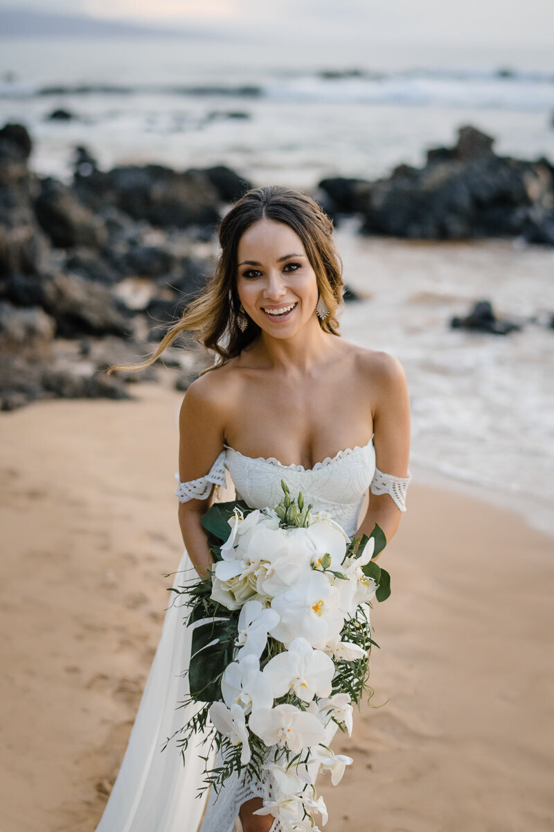 maui bride during her stunning hawaii wedding