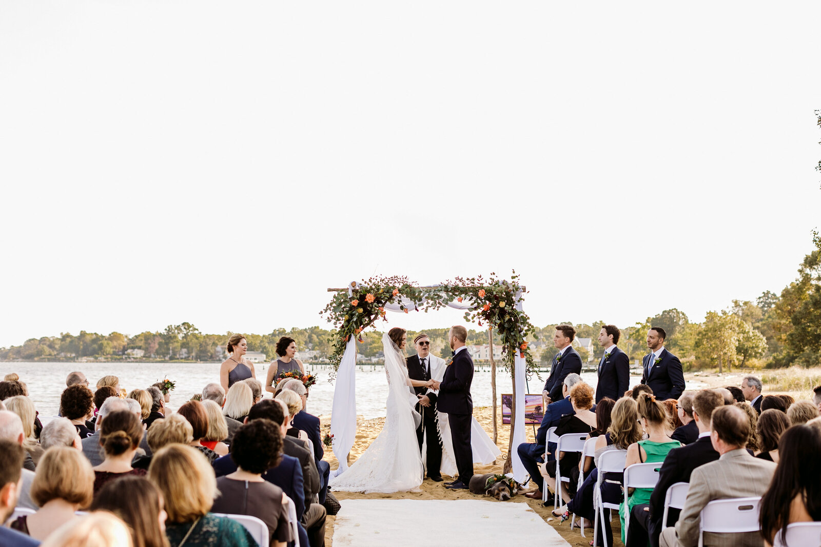 wedding ceremony on maryland beach