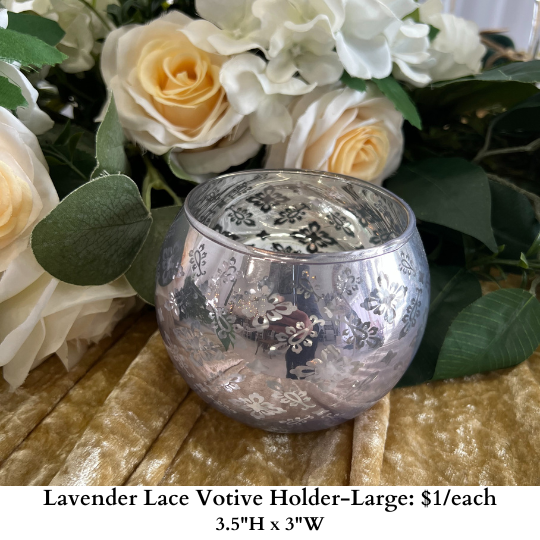 Lavender Lace Votive Holder-Large-982