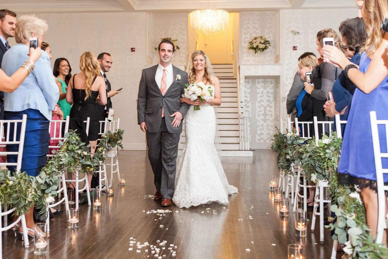 Indoor wedding ceremony at Belle Mer in Newport, RI