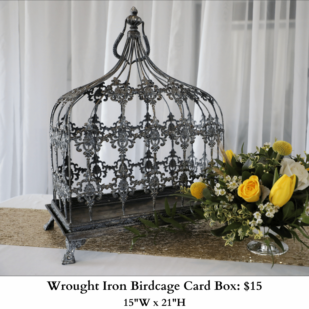 Wrought Iron Birdcage Card Box-126
