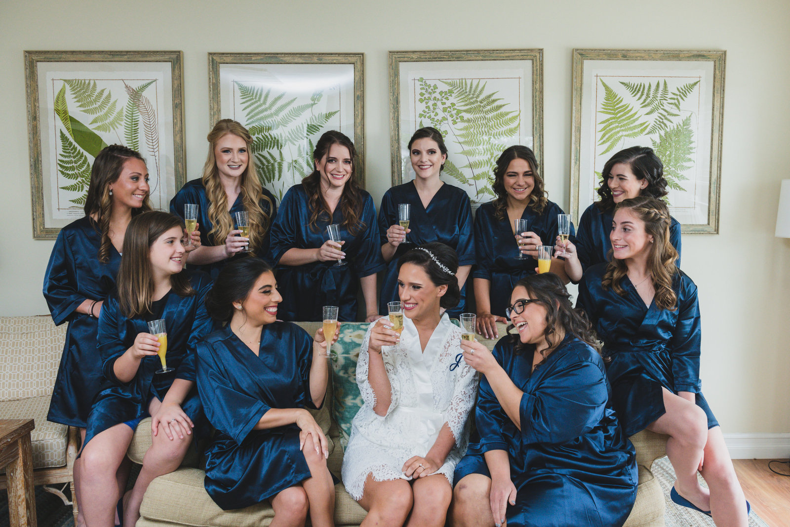 photo of bridesmaids with bride for wedding at Three Village Inn