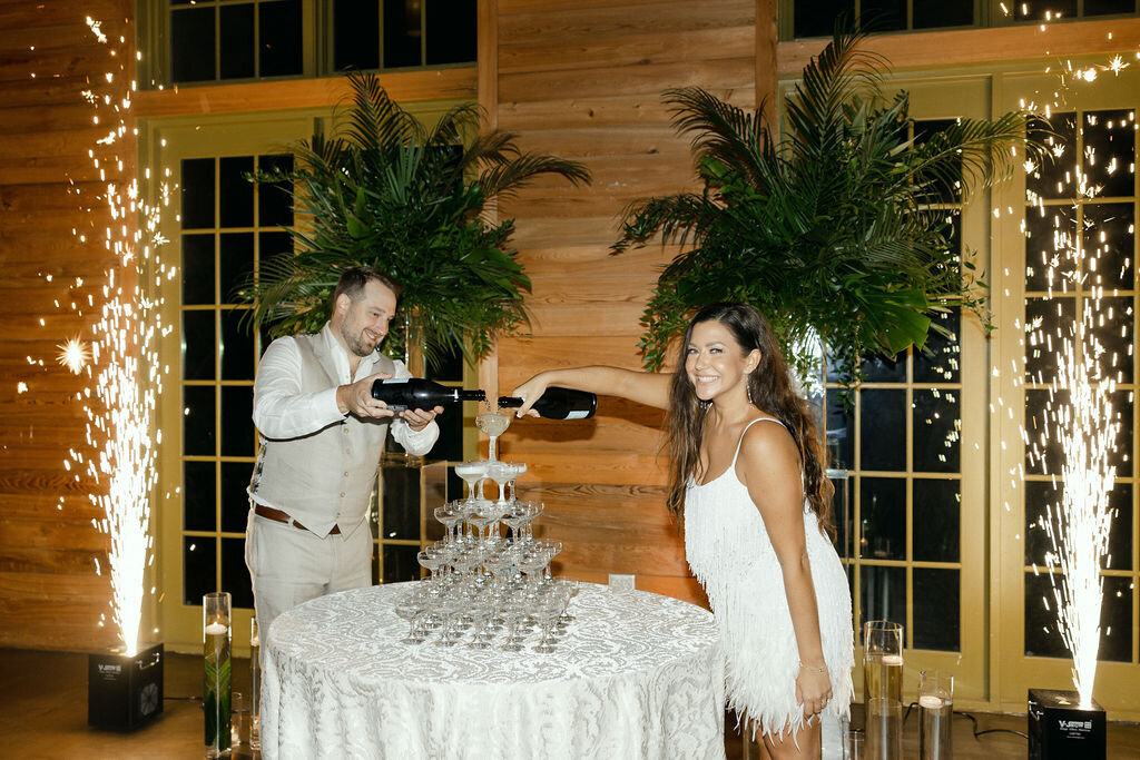 30A Wedding planning and champagne tower at the Watercolor Lakehouse
