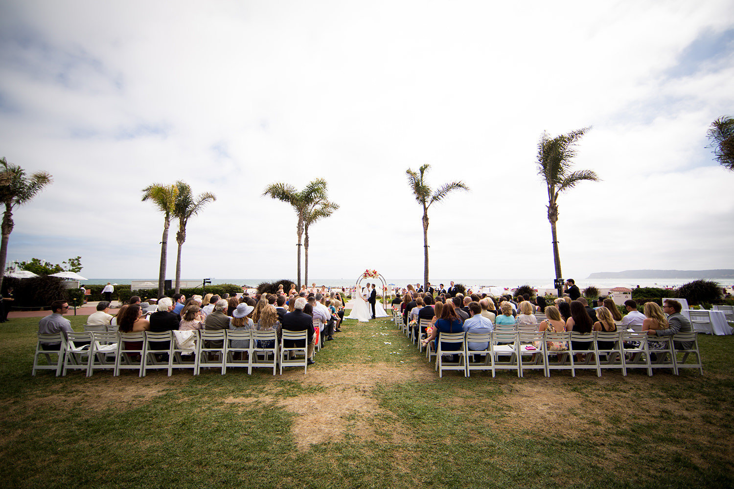 Outdoor wedding ceremony in Coronado California