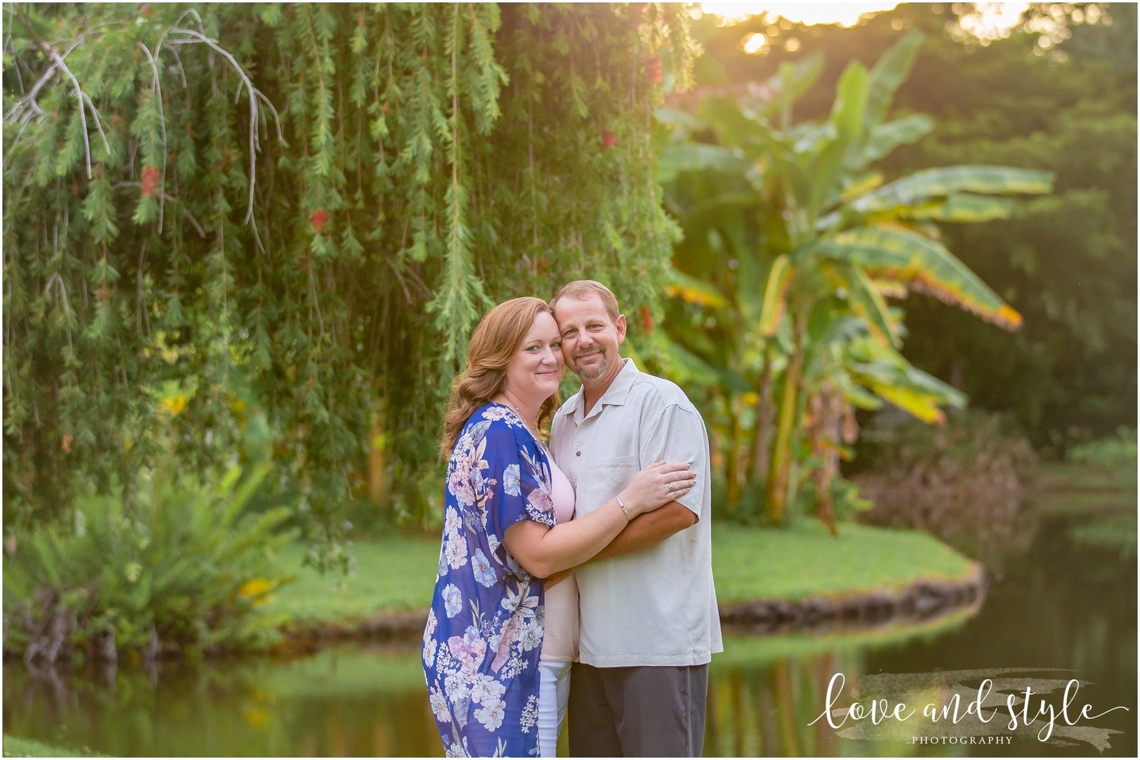 Engagement Photography at Palma Sola Botanical Garden during sunset