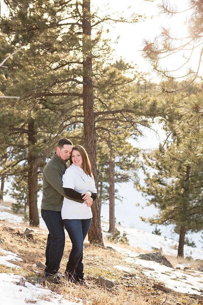 winter engagement photos in Golden, CO