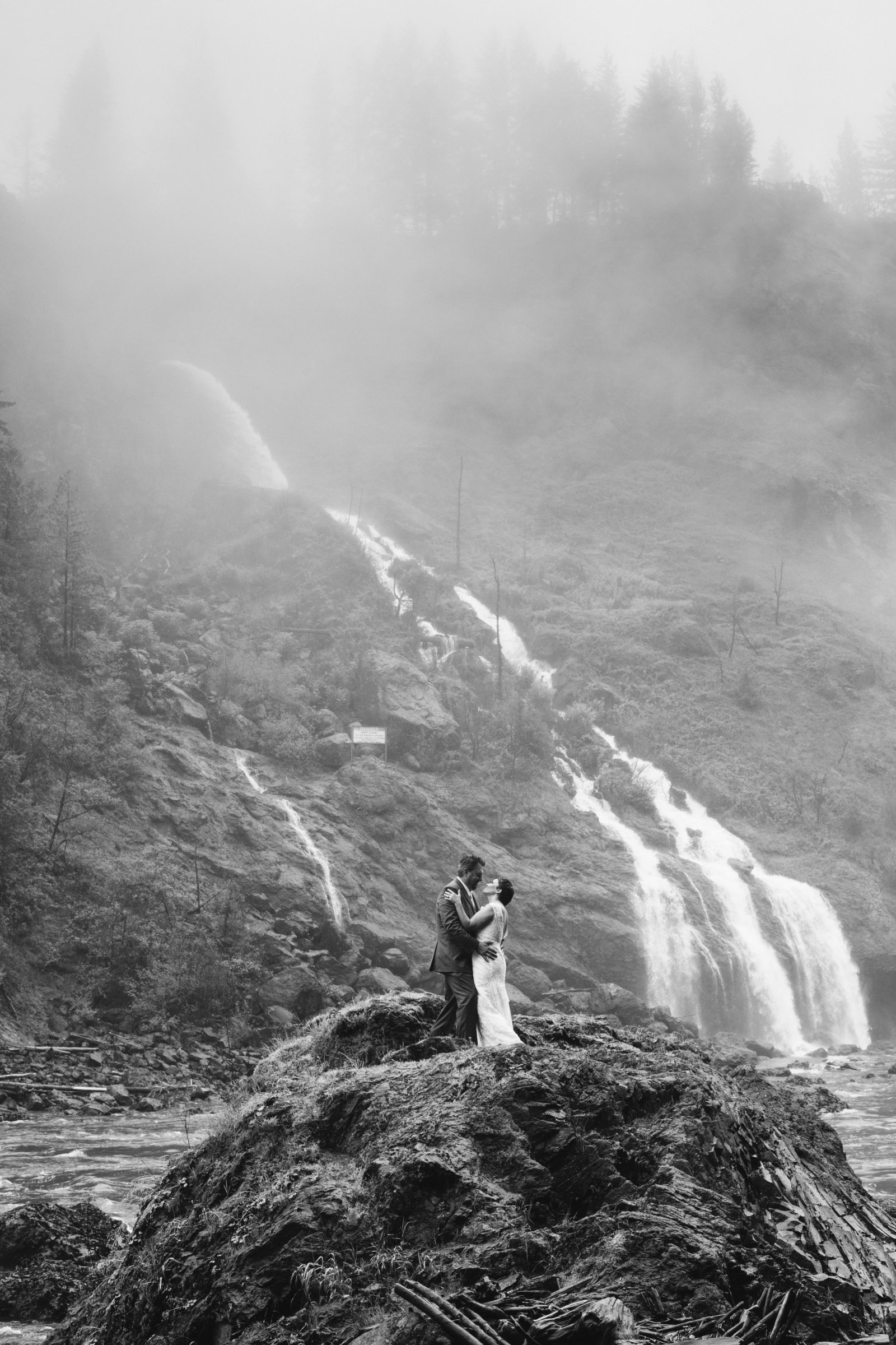 Salish Lodge Wedding With Portraits at the Base of Snoqualmie Falls Photography