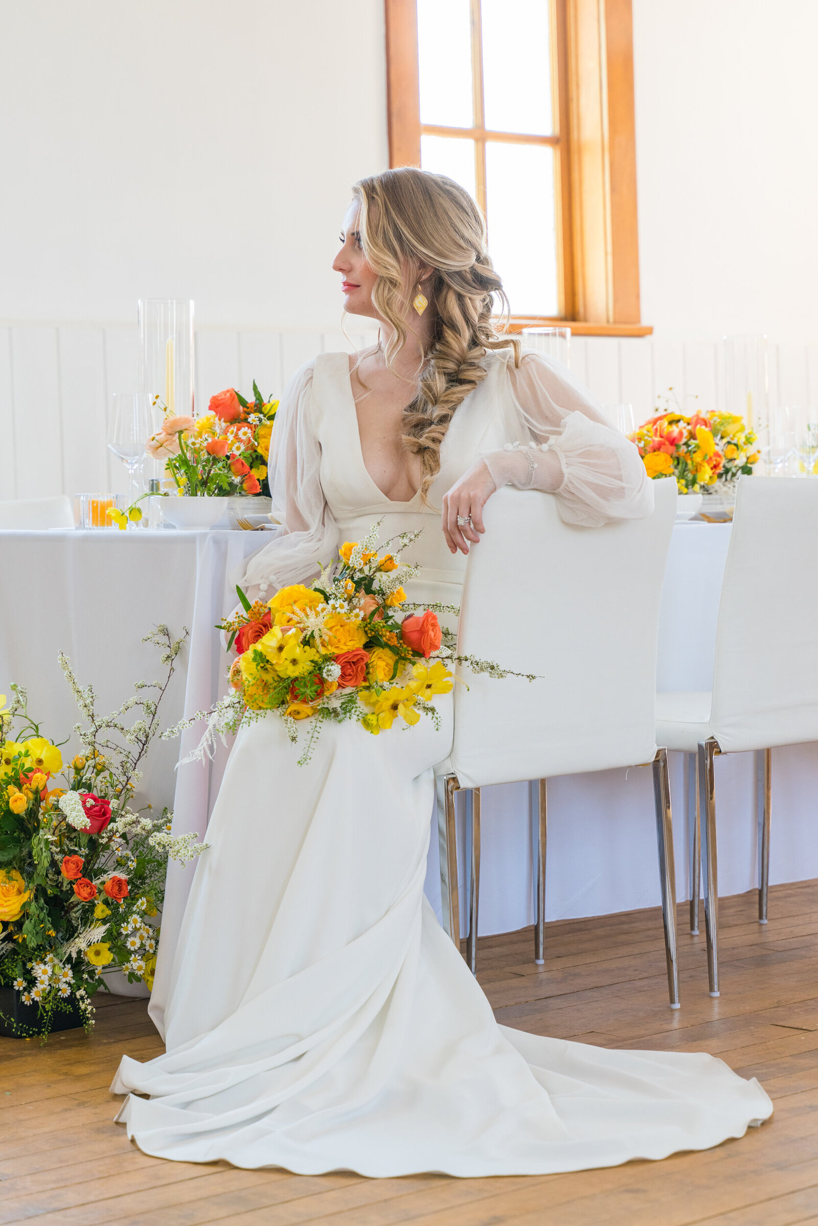 Bride posed - Intimate Wedding at the Chapel company Water Valley