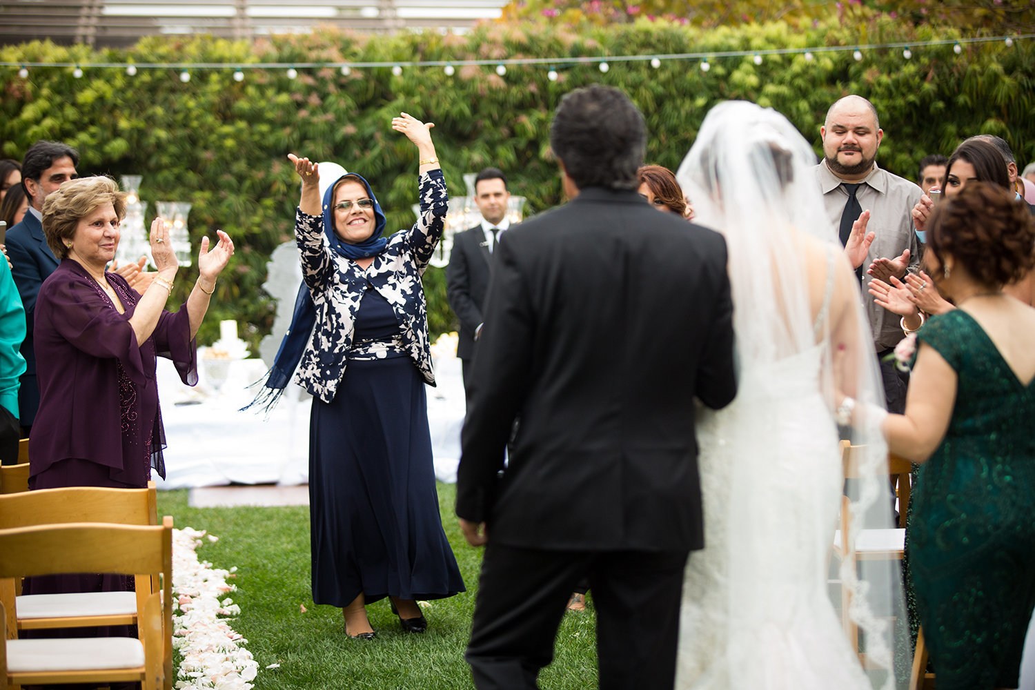 The beginning of a Persian wedding celebration