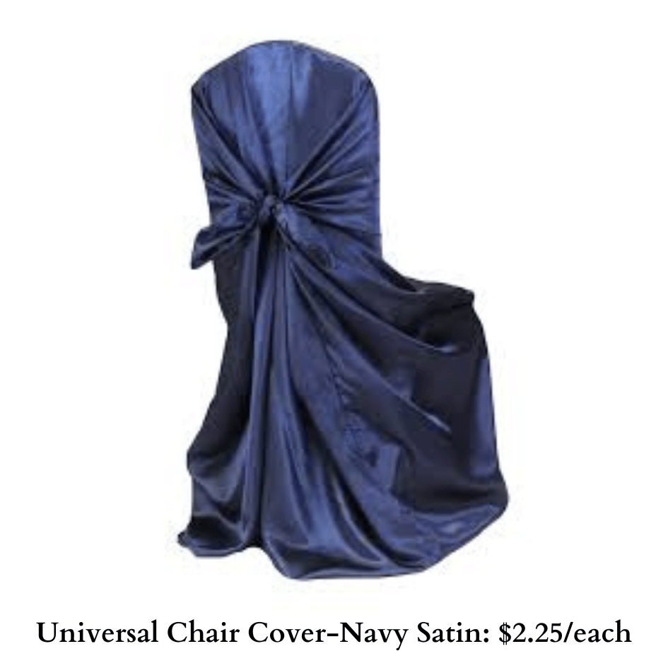 Universal Chair Cover-Navy Satin-375