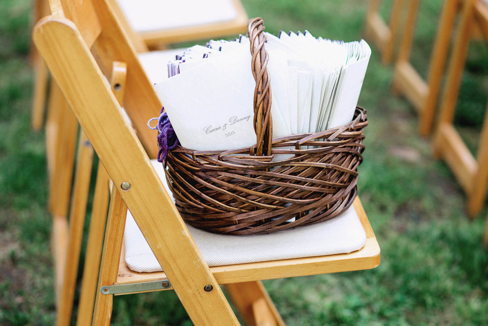 Programs are stacked in a basket, Lewes Historical Society, Delaware. Kate Timbers Photography.