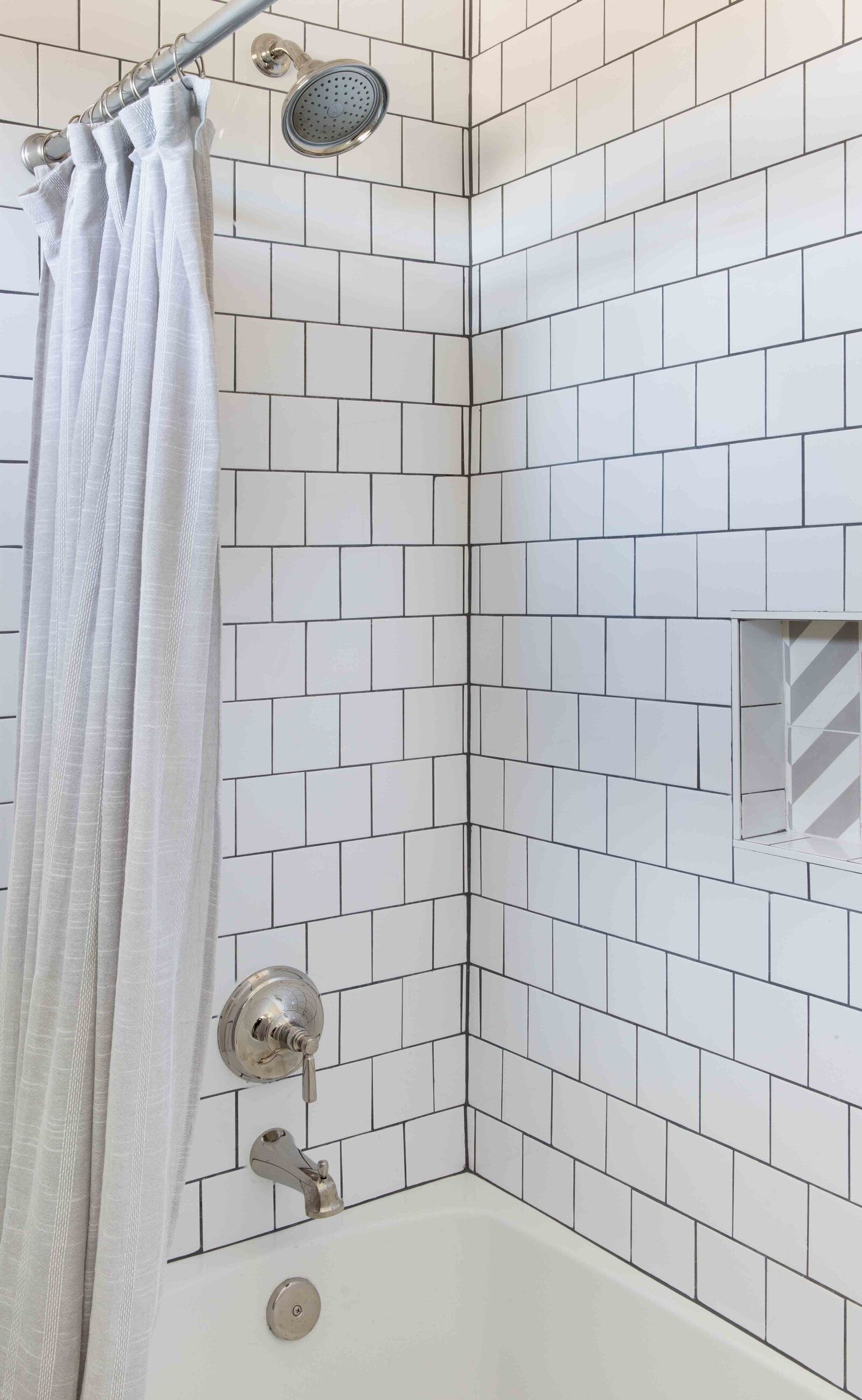 Nuela Designs Square Subway Tile Bathroom