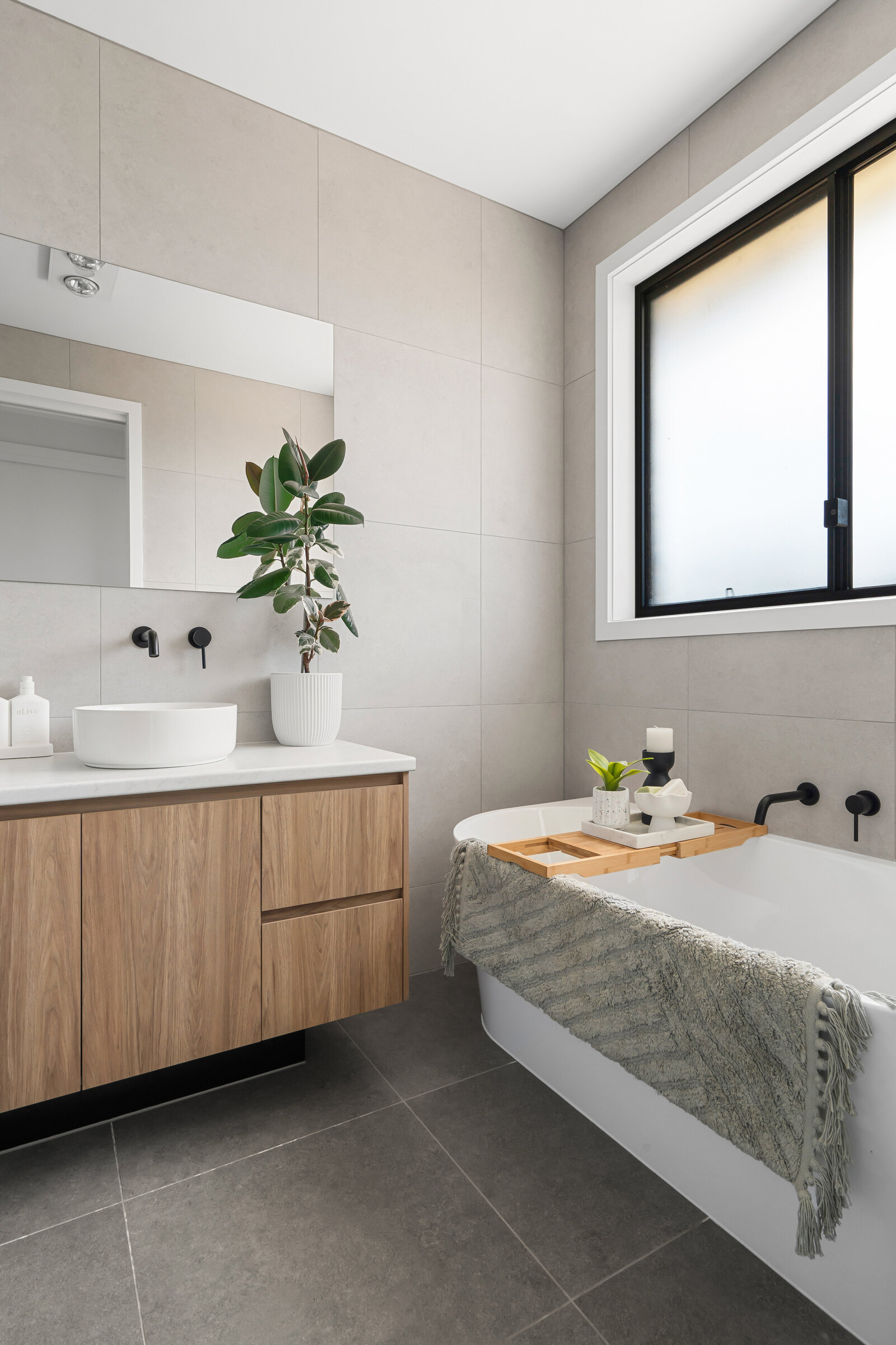 Finished modern ensuite by AR Construction in Warrnambool