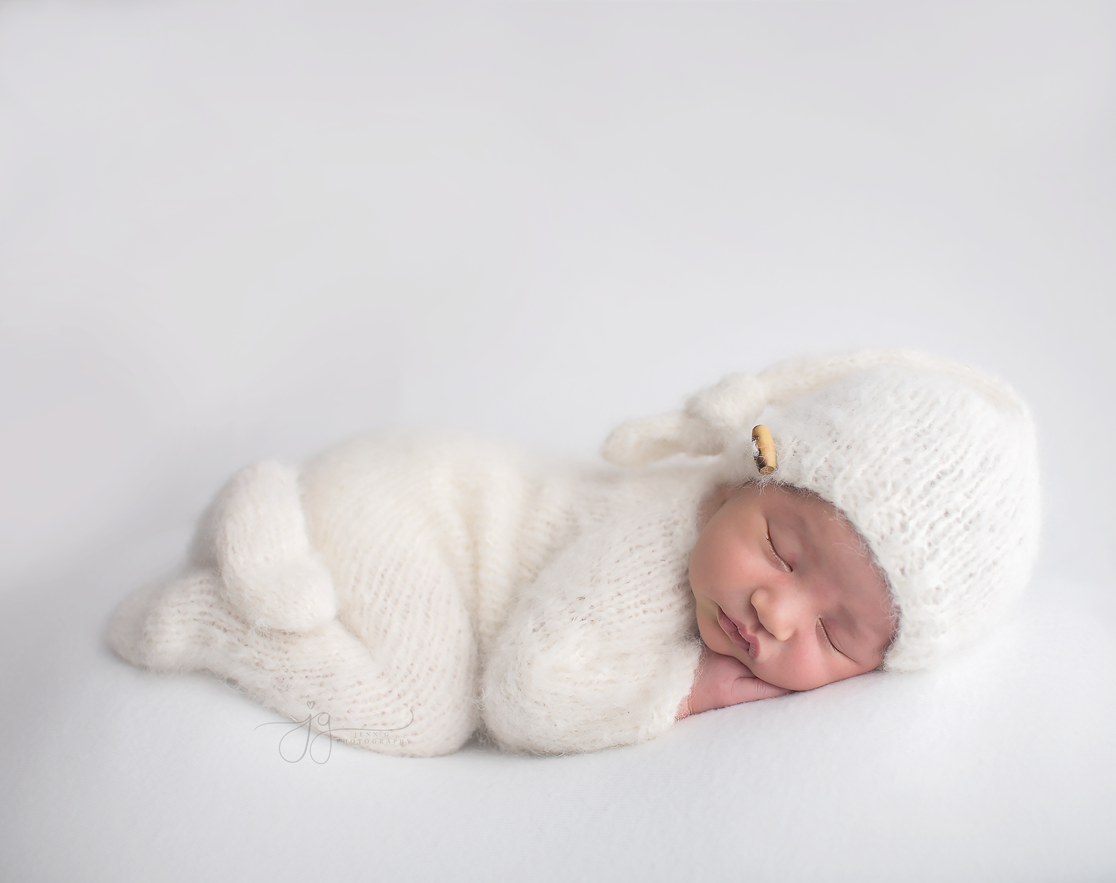 Simple newborn image on white