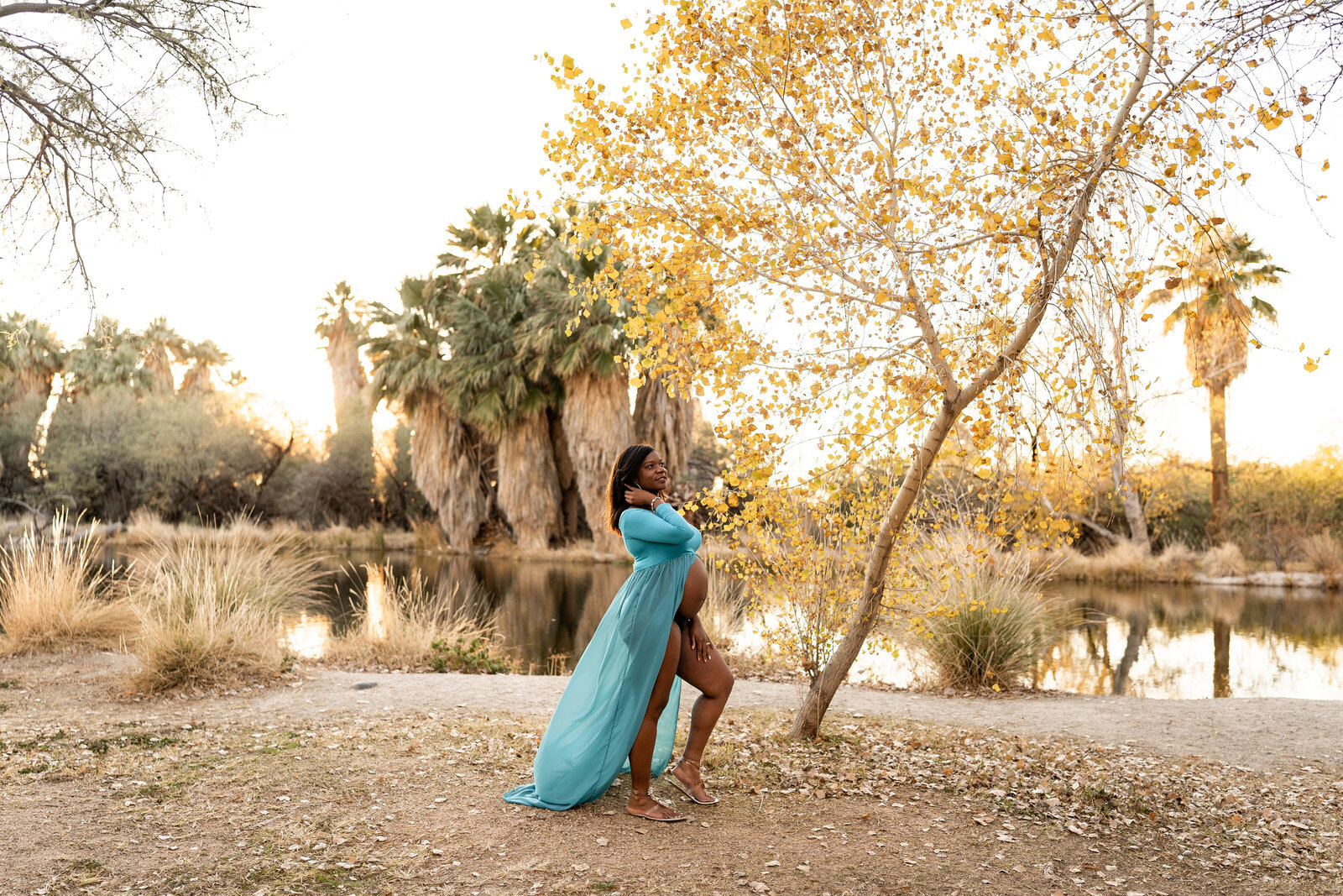 Agua Caliente maternity photo shoot in Tucson, Arizona taken by Kalena Photography