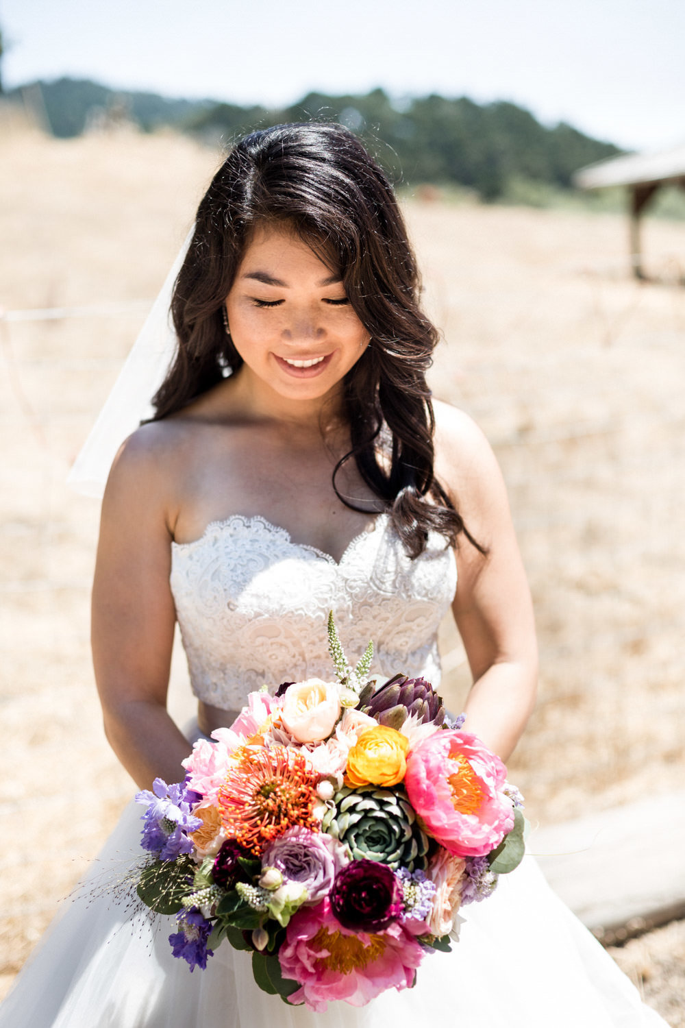Bridal Portrait at Pie Ranch in Pescadero California by Danielle Motif Photography