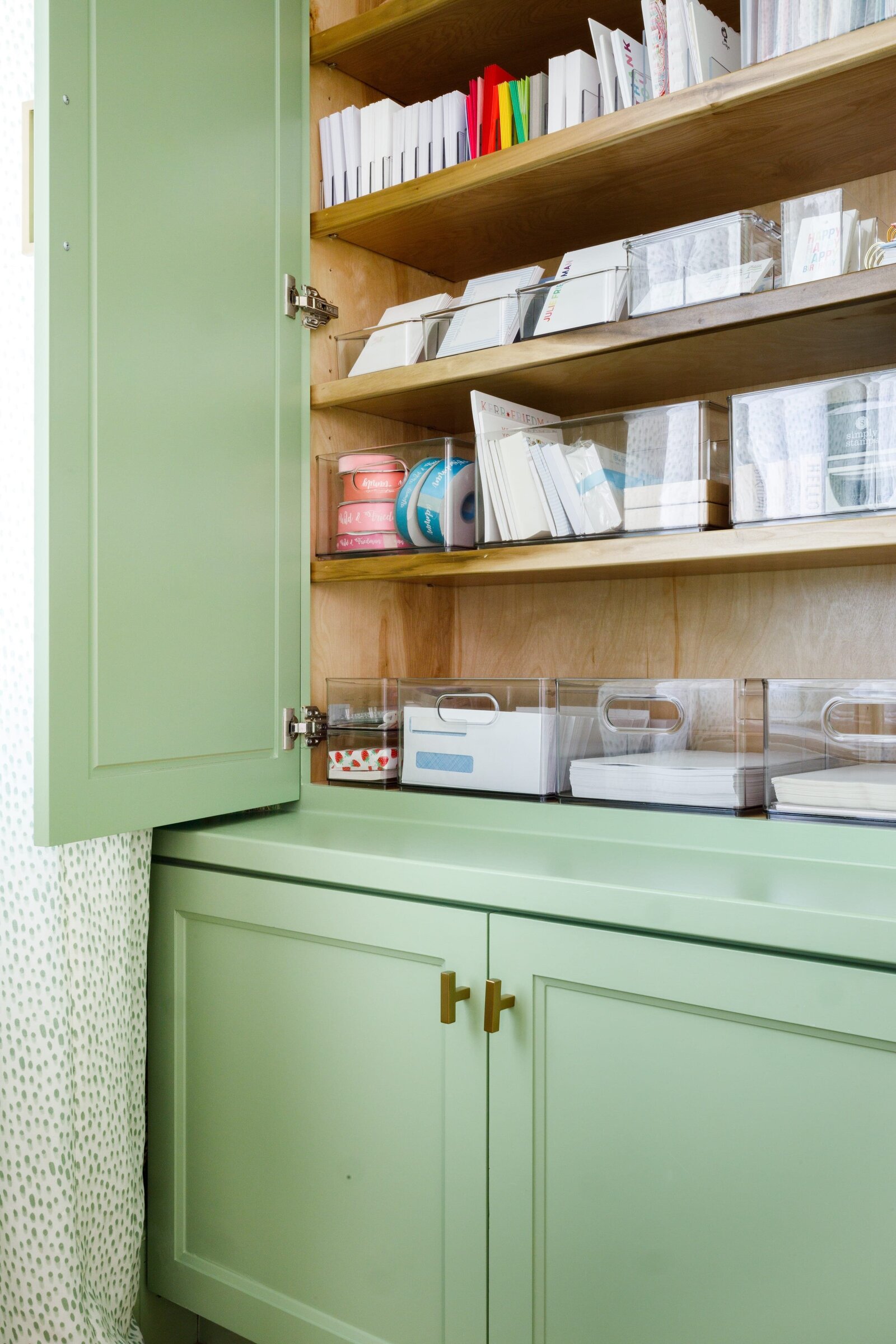 vision and hammer green cabinet with stationary organization