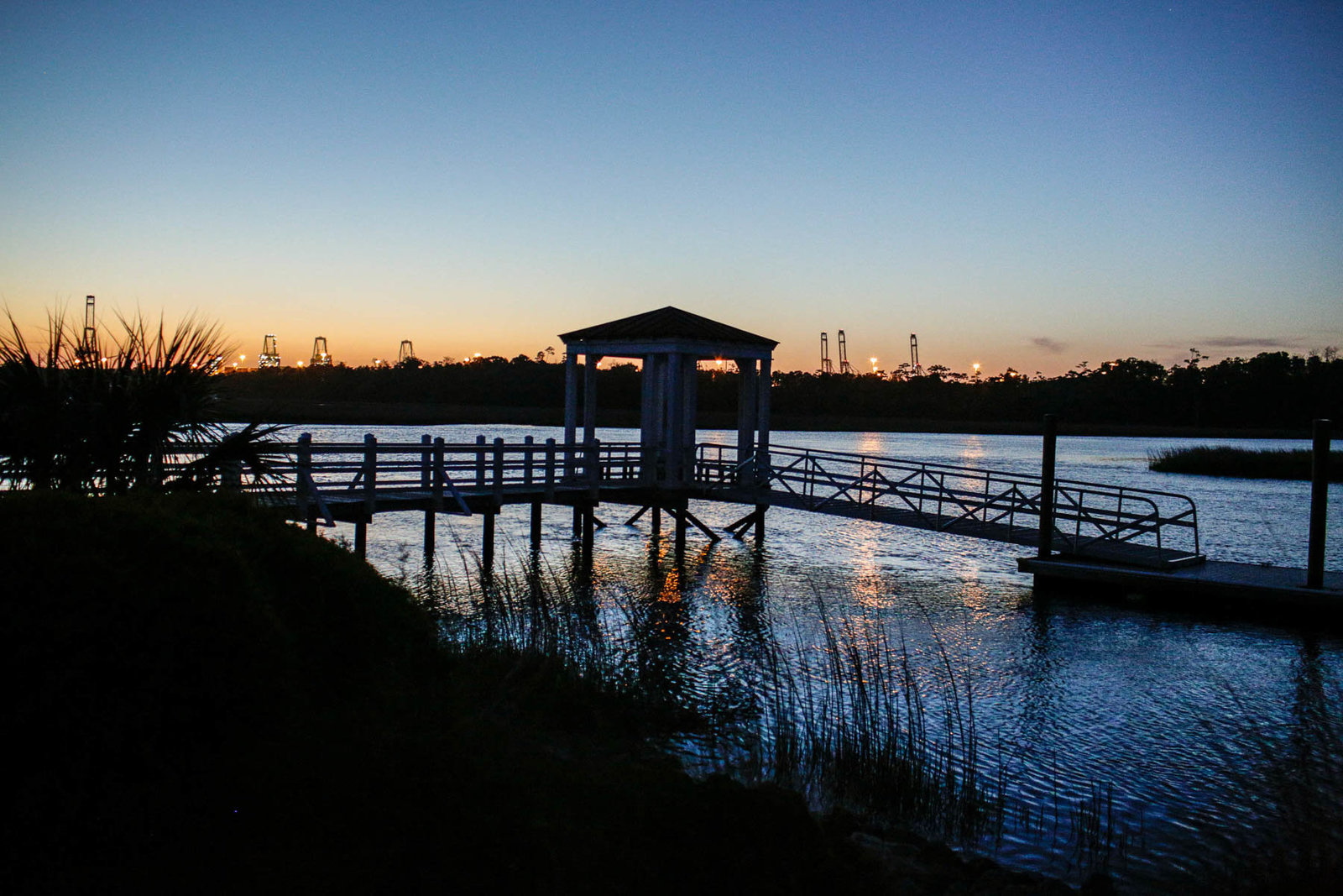 Sun sets over marsh, I'ON Creek Club, Mt Pleasant, South Carolina
