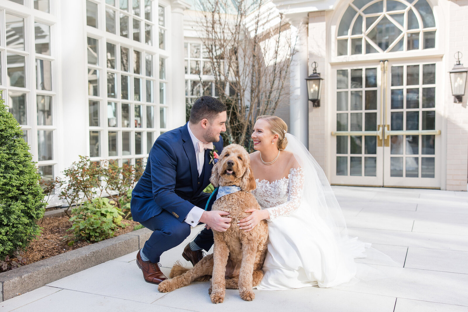 Fairmont Washinton D.C. wedding photo with dog by Annapolis Maryland photographer Christa Rae Photography