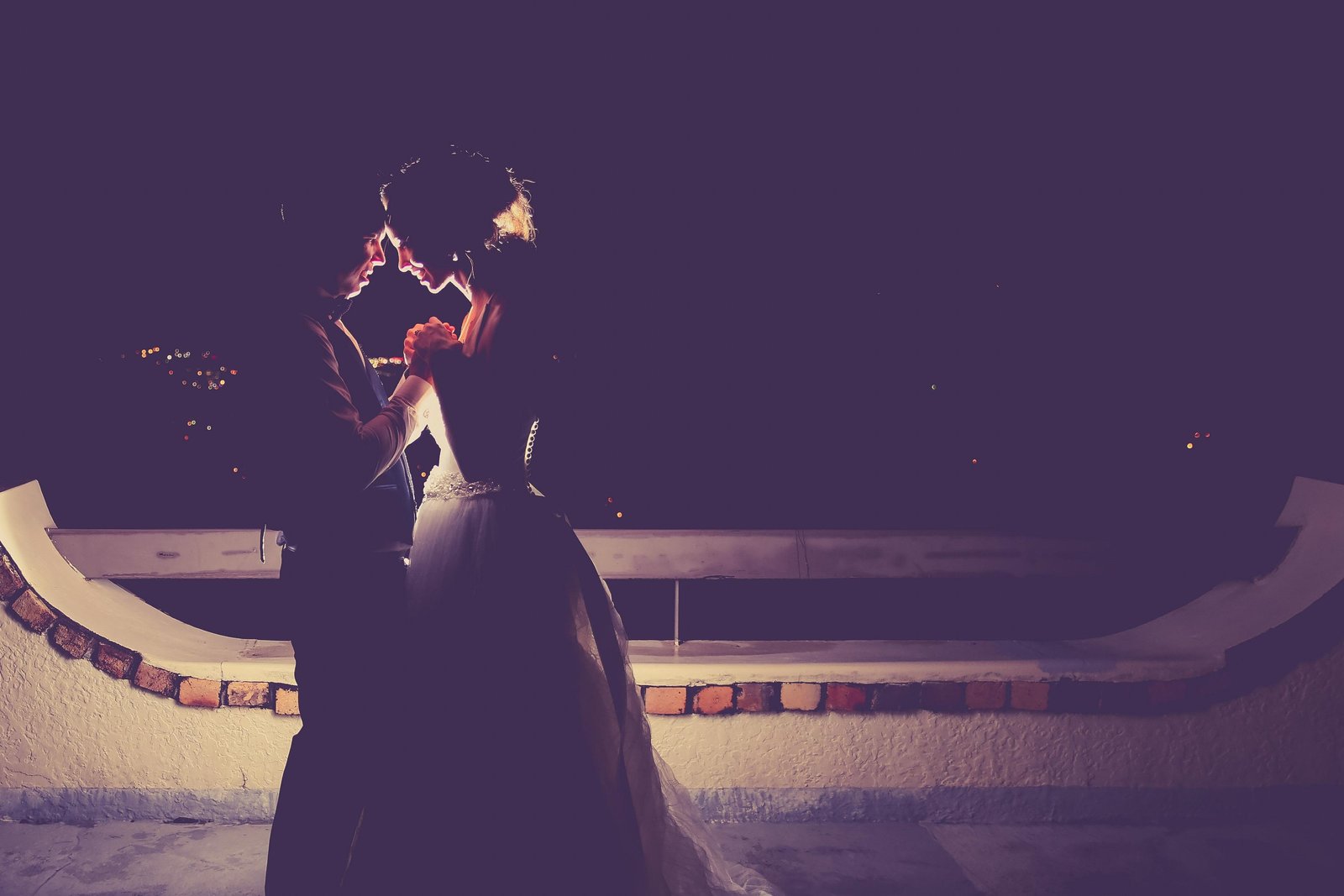 Bride and groom silhouette. Photo by Ross Photography, Trinidad, W.I..