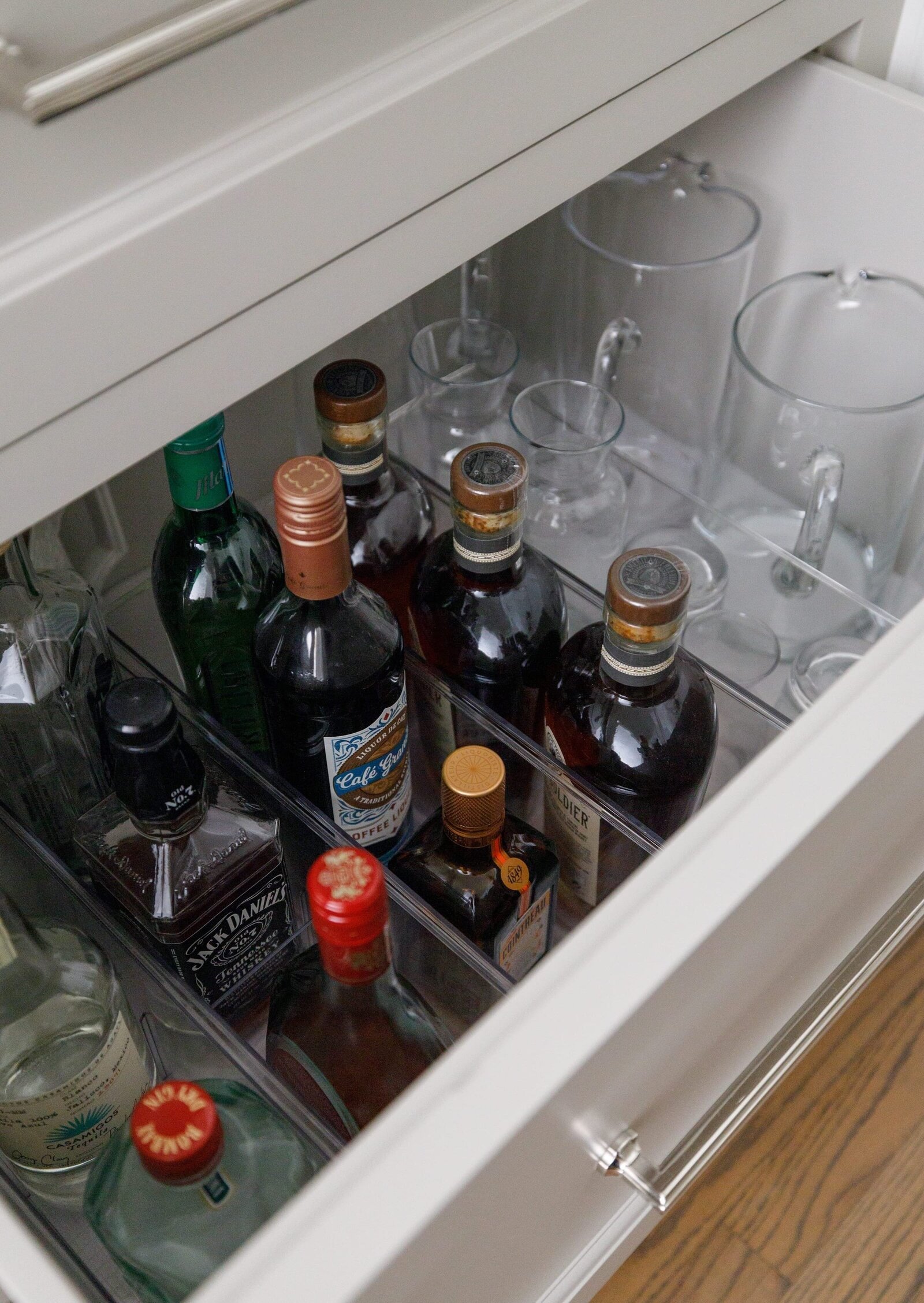 vision and hammer liqour bottles and glassware