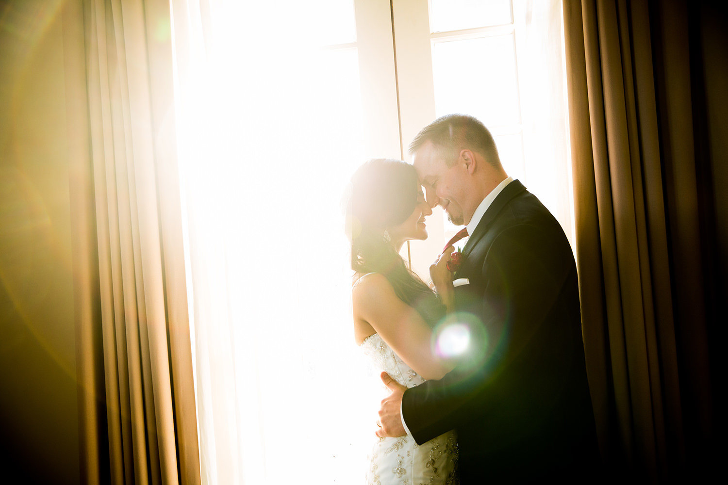 cool window light with couple at us grant hotel