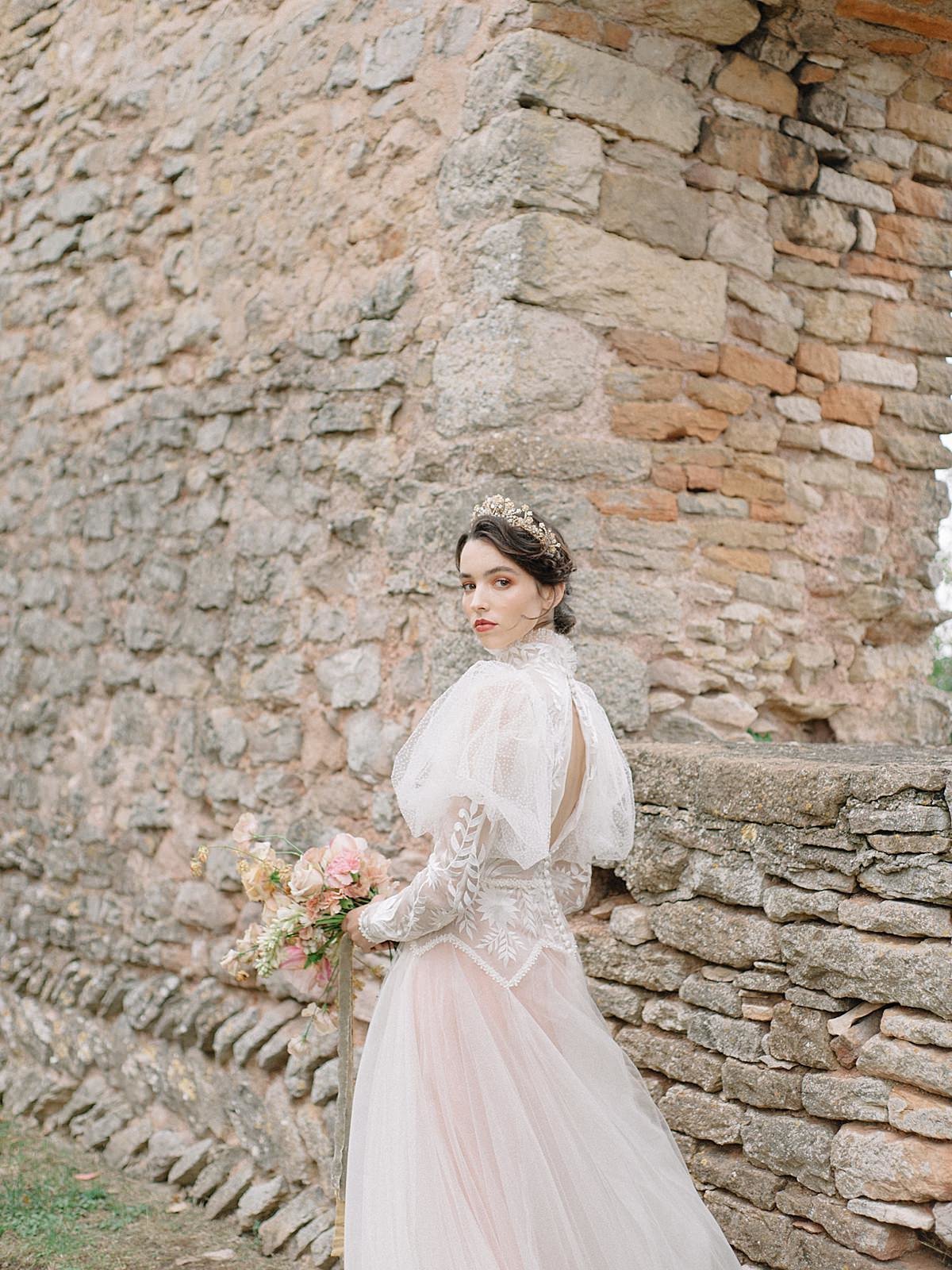 Helianthus-high-neck-puff-sleeve-wedding-dress-JoanneFlemingDesign-CelineChhuonPhoto (82)_WEB