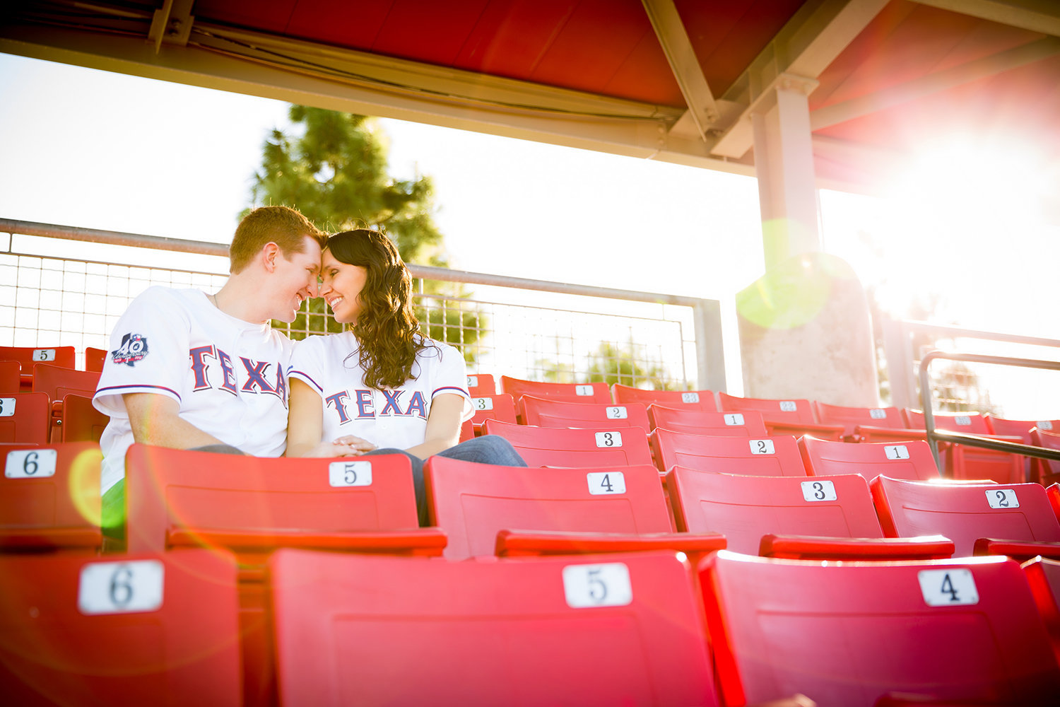 San Diego State engagement photos cute couple at stadium
