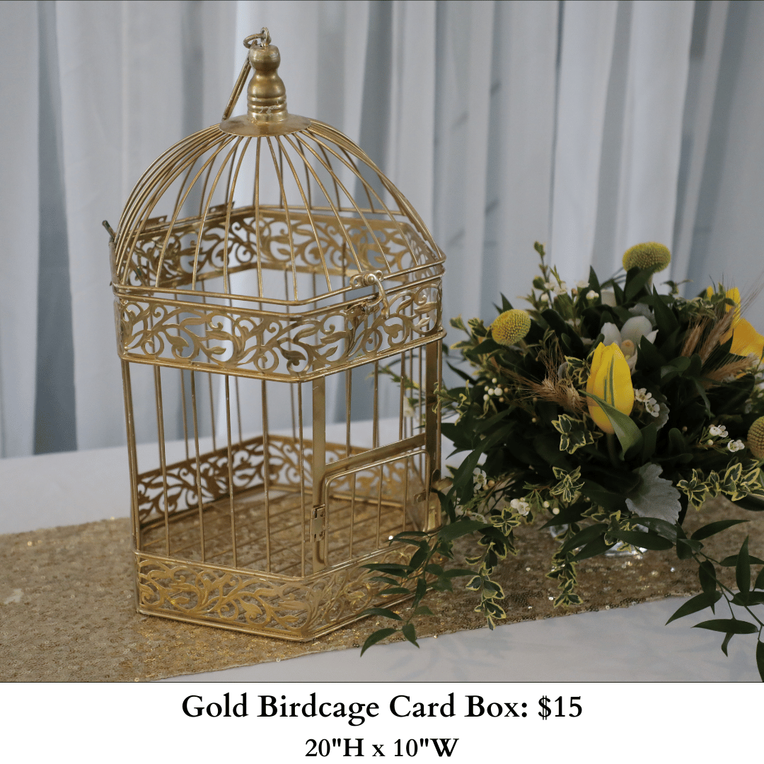 Gold Birdcage Card Box-532