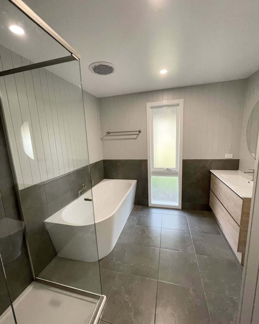 Finished freestanding bathtub installation by AR Construction in Warrnambool