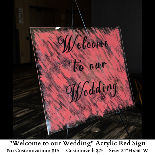 Welcome to our Wedding Sign-Acrylic-Red-925 (1)