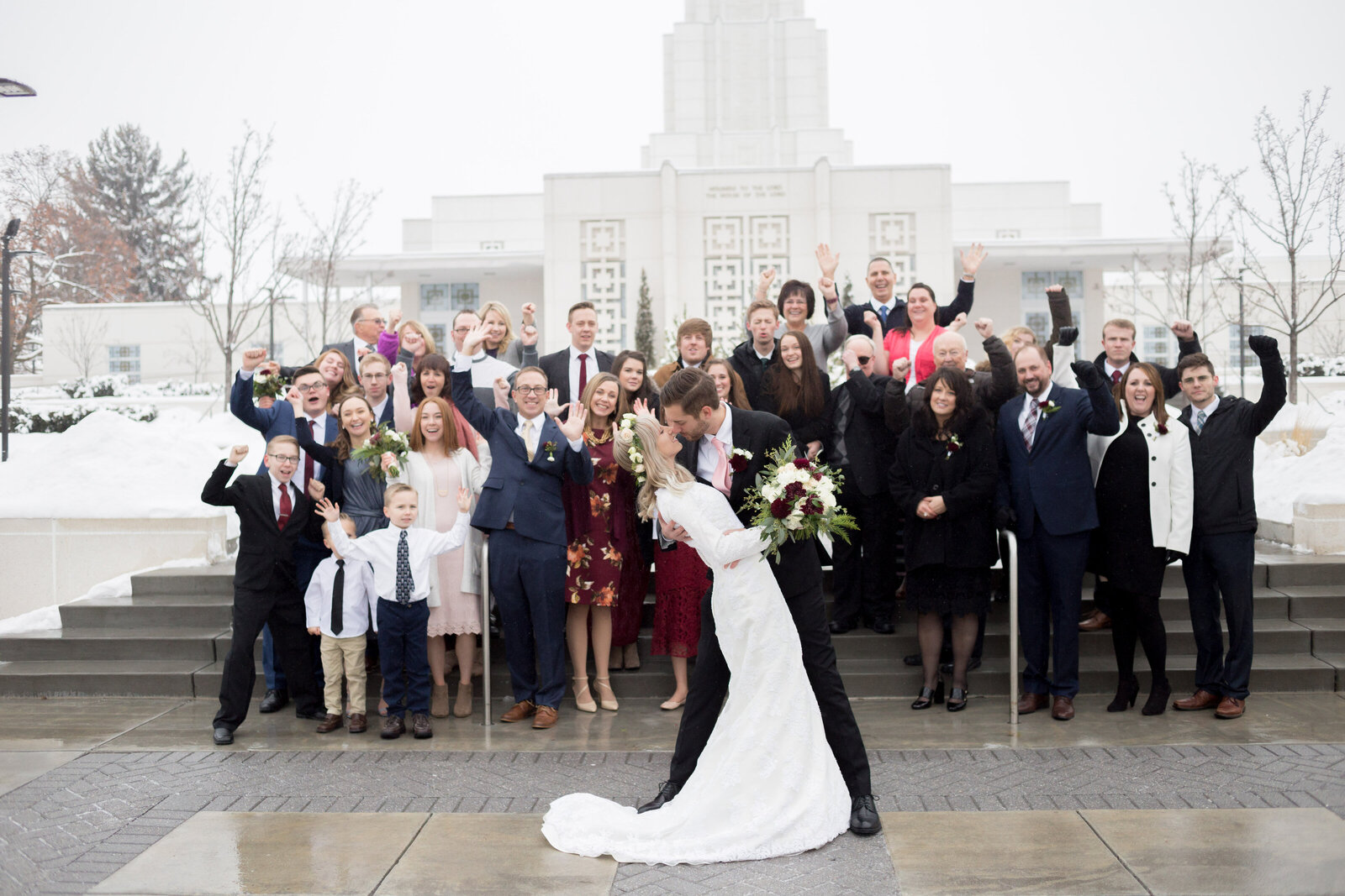 Washington Elopement Photographer captures man and woman celebrating recent marriage
