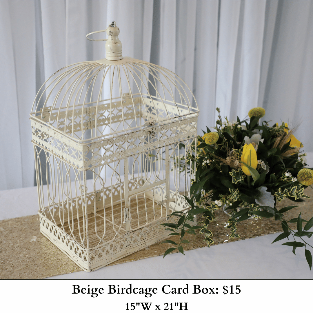 Beige Birdcage Card Box-125
