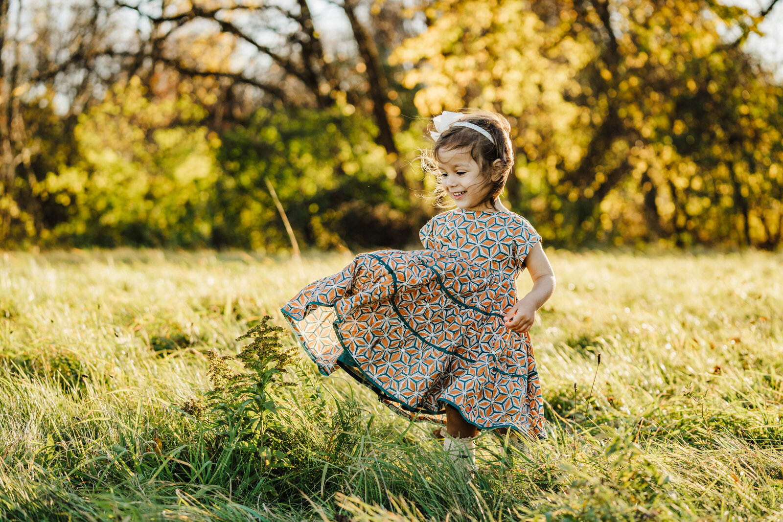 toddler girls dress blows in wind