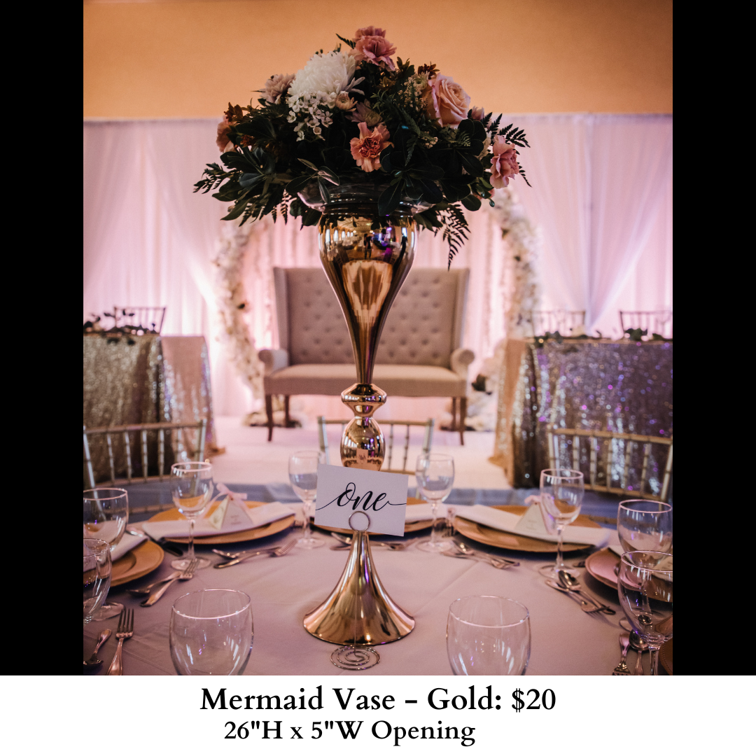 Mermaid Vase-Silver-Gold-232